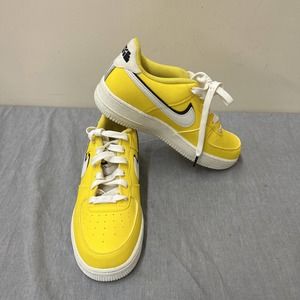 NIKE AIR FORCE 1 LV8 (GS) Yellow Sail Black DQ0359-700 Youth Size 6.5 UK 6 EUR39